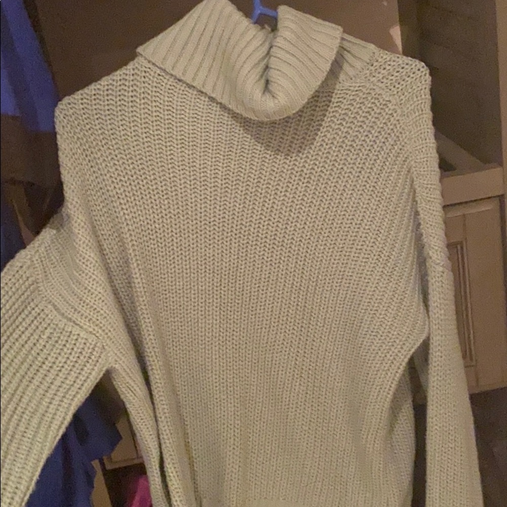 forever21 long sleeve turtleneck turquoise knitted